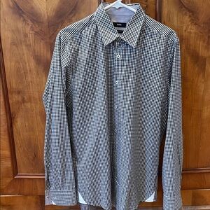 Boss Men's Checkered Black and White Shirt